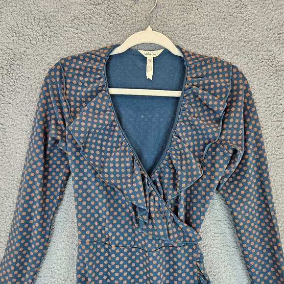 Matilda Jane, choose your own path green-burnt orange true wrap dress Sz XS - Picture 4 of 11